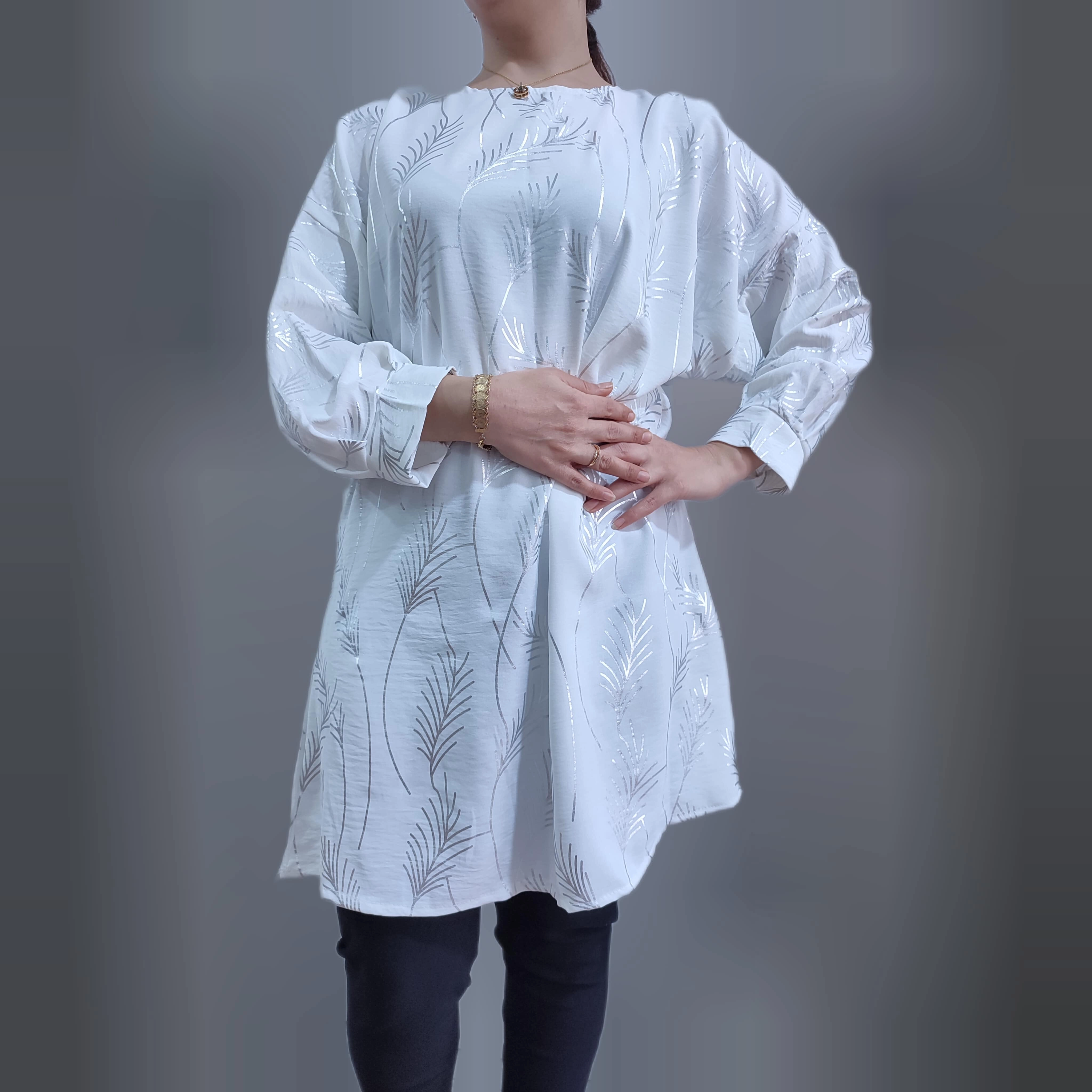 شومیز مانتویی وارداتی طرح برگ