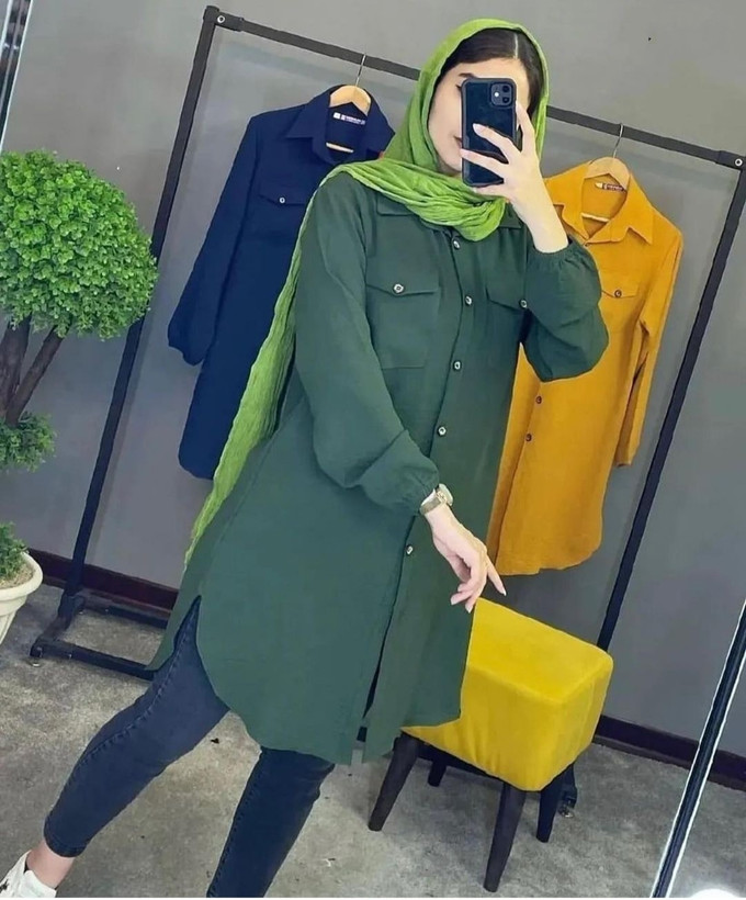 مانتو یقه مردانه سرجیب نما