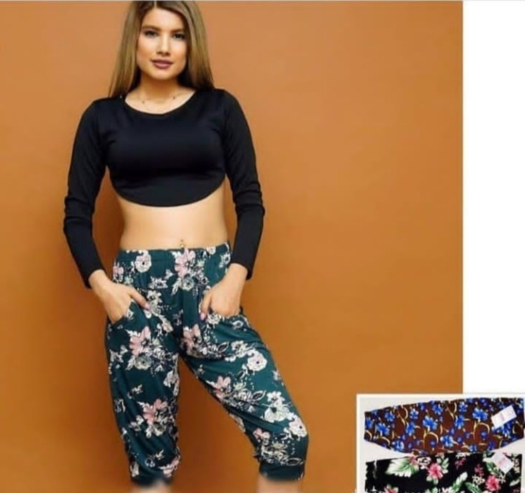 شلوارک زنانه گیاهی گت دار طرح گل