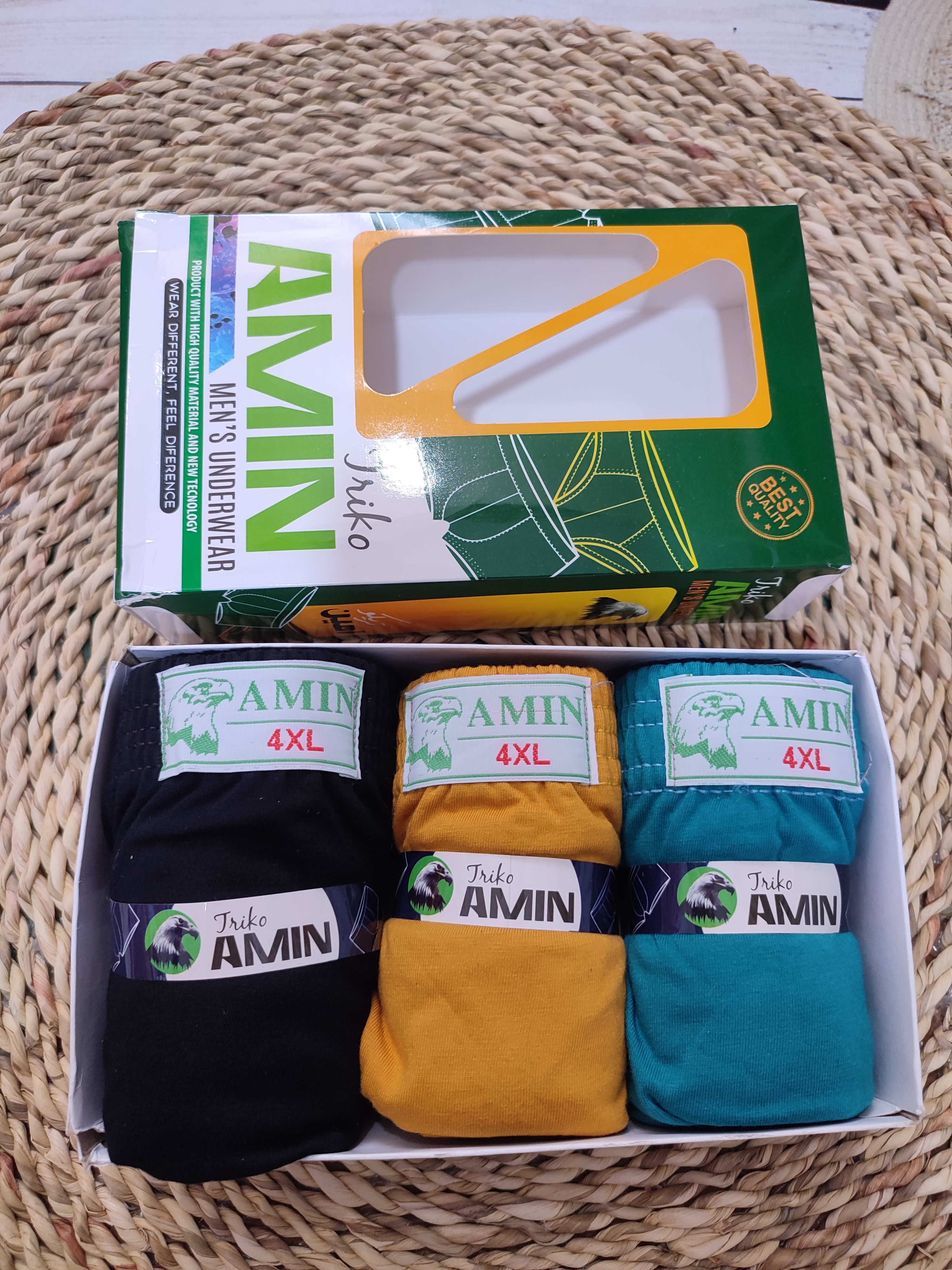 شورت اسلیپ مردانه نخ پنبه سایز 4XL برند امین